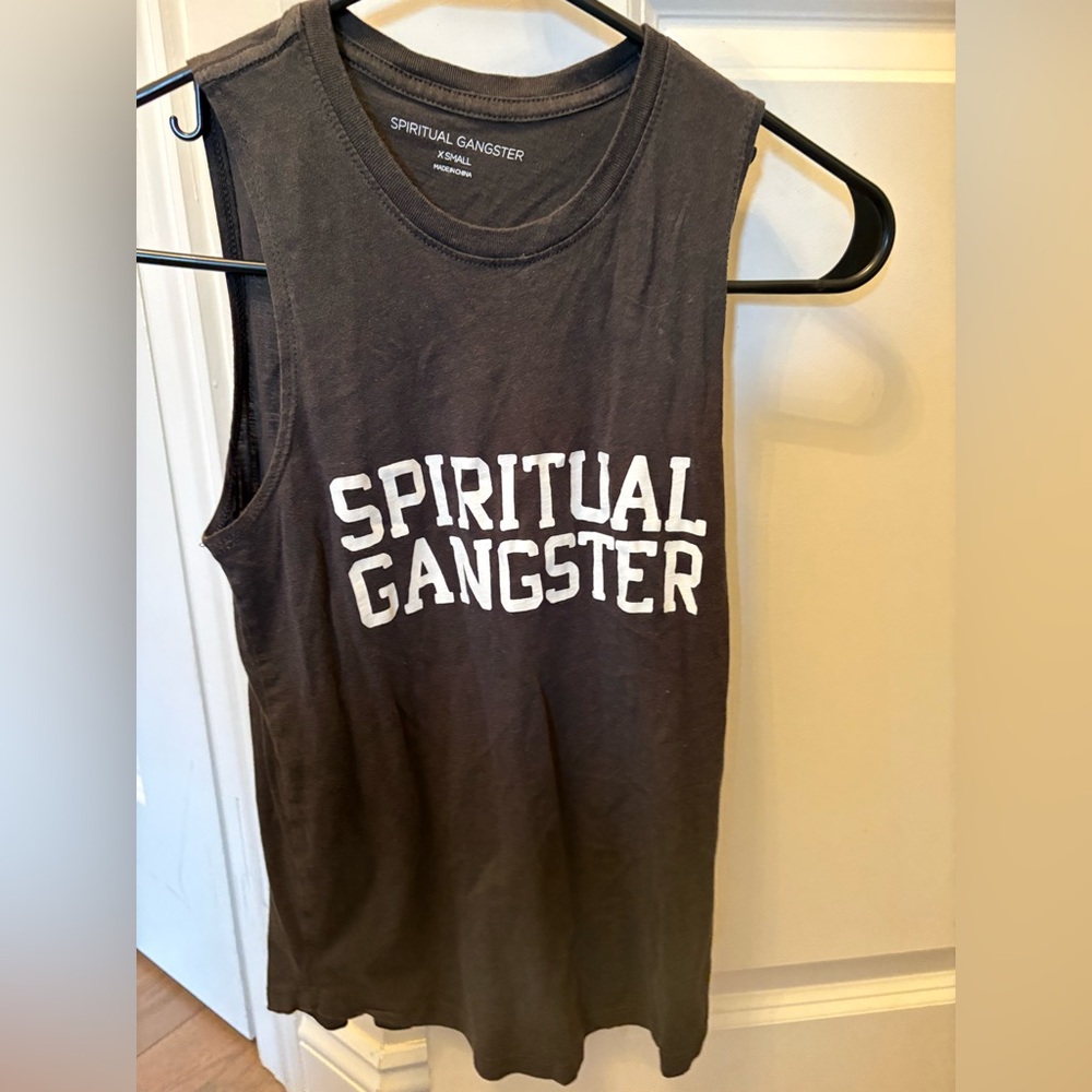 Spiritual Gangster Charcoal Tank with White Logo